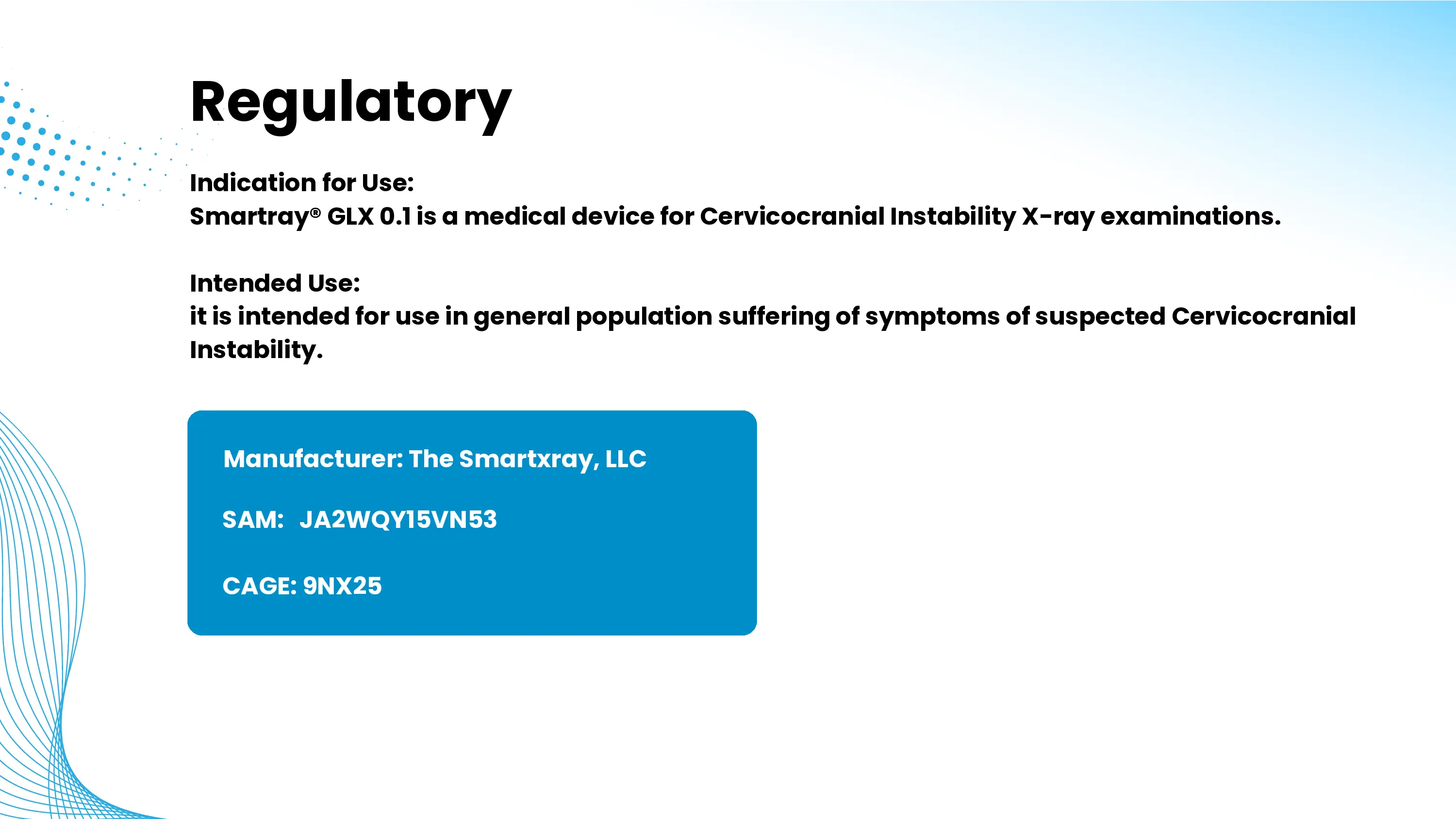 Smartray® GLX 0.1 Product Overview report page
